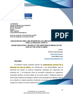 Educación en Línea Una Revisión de Las Limitaciones en México Ante La Crisis Del Covid-19