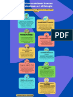 Infografía Decálogo Pasos A Seguir Con Íconos en 3D Fondo Morado Elementos Multicolor