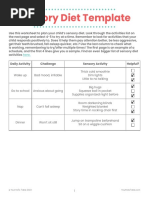 Sensory Diet Template and Activities 1