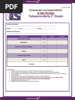 2° Grado - Exámen 2do Trimestre Telesecundaria