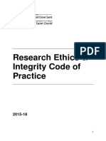 (UWTSD) Research Ethics Integrity Code of Practice (2015-2018)