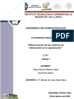 Diferenciacion de Los Sistemas de Informacion en Las Organizaciones - David Rios Alanis - Jimena Villareal Lopez