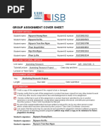 Group Assignment Cover Sheet