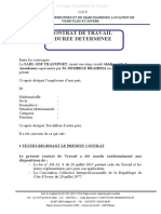 Contrat de Travail A Duree Determinee: Anonkoua) Représentée Par M. DEMBELE BRAHIMA en Sa Qualité de