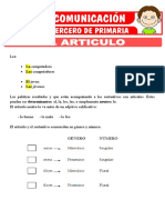 Actividades Sobre El Articulo para Tercero de Primaria