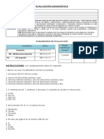 5º Matematica Diagnostico