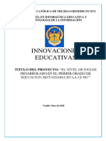 Proyecto de Innovacion Educativa