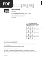 GCE AS/A Level 1071/01 Biology/Human Biology - By1: A.M. MONDAY, 16 May 2011 1 Hours