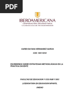 Karen Dayana Hernandez Garcia Cod: 100113318: Escribiendo Sobre Estrategias Metodológicas en La Práctica Docente