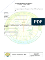 1st Sem 1st QTR - Week 2 Module in Computer Programming JAVA - Modular 14 Pages