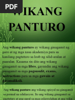 Wikang Panturo at Wikang Opisyal