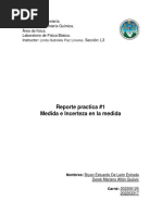 Reporte #1 Medida e Incerteza en La Medida