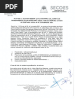 Acta de Segunda Sesión Extraordinaria Clasificación Información Peritaje PDF