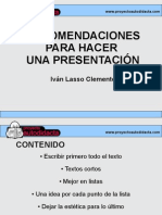 Recomendaciones para Hacer Una Presentación de Diapositivas