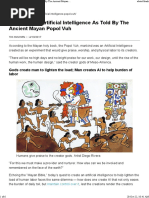 The Story of Artificial Intelligence As Told by The Ancient Mayan Popol Vuh