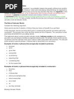 A. Premise Vs Conclusion Notes