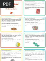 Addition Word Problem Challenge Cards Higher Ability PDF