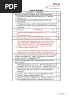 BRCL-005 Arrival Checklist