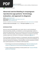 Abnormal Uterine Bleeding in Nonpregnant Reproductive-Age Patients - Terminology