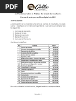 Instrucciones Taller 1 Interpretaci N de Estados Financieros PDF