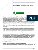 Symmetry and Spectroscopy of Molecules by K Veera Reddy PDF