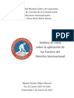 Análisis de Casos Sobre La Aplicación de Las Fuentes Del Derecho Internacional