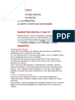 Sumário: 1. Marketing Digital 2. Tenhas Metas 3. Remarketing 4. Copys E Texto de Explicação