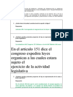 2023-1 Cuestionario Formaciòn de La Ley Set Preguntas Artículos 150 A 170 Constitución Política