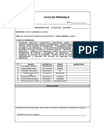 Lista de Presença Treinam. NR 20