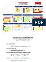 Calendario DERECHO 2022 - 2023