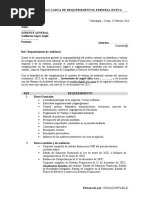 Modelo Carta de Requerimientos Empresa Nueva