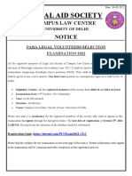 PLV Exam Notice 2022