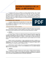 TEMA 2 La Explicación Filosófica de La Realidad, La Metafísica