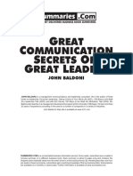 Great Communication Secrets of Great Leaders - Summary