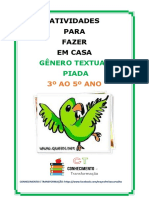 Atividade para Fazer em Casa Gênero Textual Piada 3º Ao 5º Ano