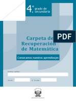 MATEMATICA Carpeta de Recuperación A Cuarto Grado de Educación Secundaria