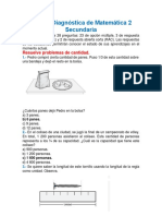 Prueba Diagnóstica de Matemática 2 Secundaria