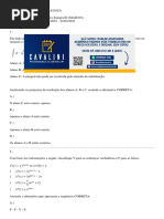 Avaliação I - Cálculo Diferencial e Integral II - Uniasselvi