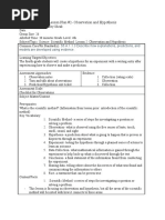 Lesson Plan 2-Observation and Hypothesis