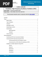 Ventilation High Frequency Oscillation Ventilation