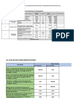 Tabla Presupuesto y Plan de Ejecución Presupuestaria