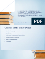 Policy Paper On The Issues