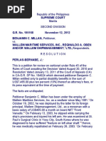 Millan vs. Wallem Maritime Services, Inc, Et Al. GR No. 195168