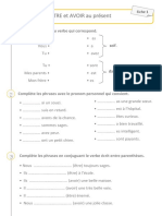 Fiches Dapplication ETRE Et AVOIR Au Présent