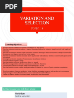 Variation and Selection: TOPIC. 18