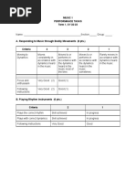 Rubrics For Performance Tasks (MUSIC 1) PDF