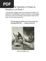 Analysis The Speeches of Satan in Paradise Lost Book 1