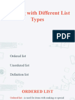 Ordered Unordered Definition List