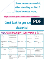 Breakfast Last Minute Revision AQA Foundation PDF