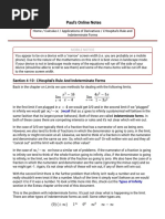 Calculus I - L'Hospital's Rule and Indeterminate Forms